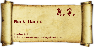 Merk Harri névjegykártya